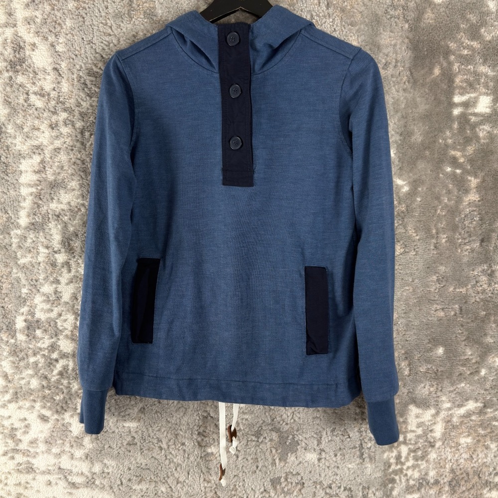 Burton Size S Dryride‎ Casual Athleisure Hoodie Button Blue Long Sleeve Pullover